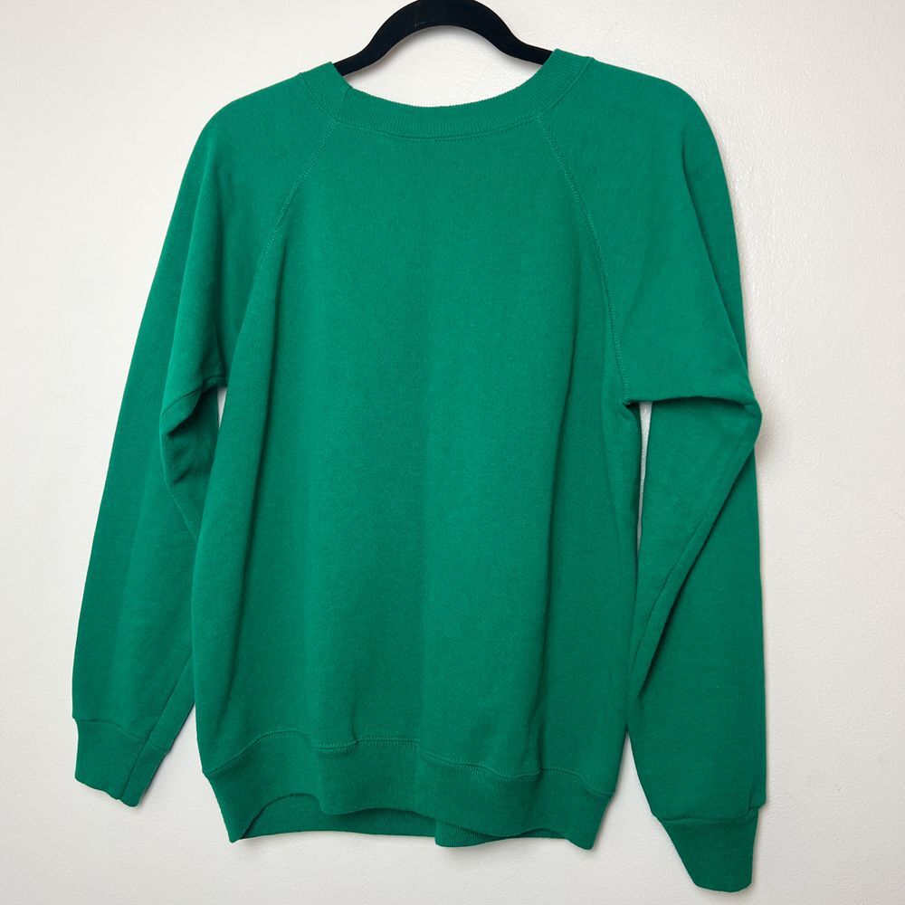 Vintage Hanes Sport M Green Christmas Sweatshirt Santa Bear Graphic Holiday - Picture 3 of 4